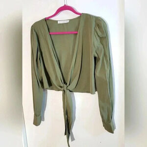 Potter's Pot Olive Green Tie Shrug